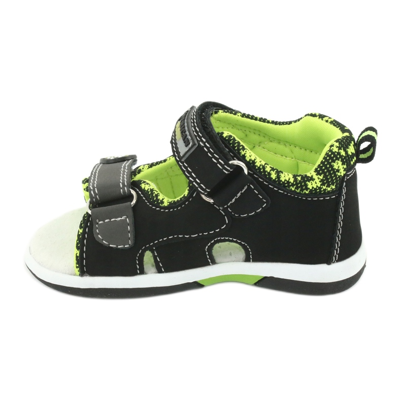 American Club Boys sandals in pelle inserisci dr15/20 nero e verde 2
