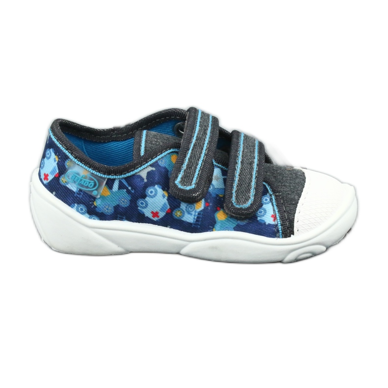 Pantofole per bambini Befado 907P104 blu-grigio 1