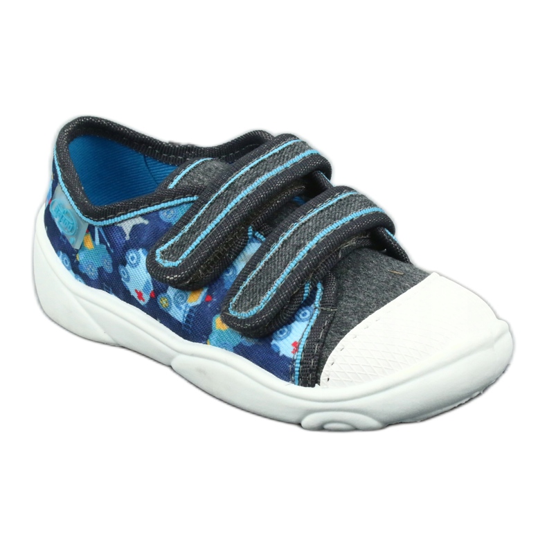 Pantofole per bambini Befado 907P104 blu-grigio 2