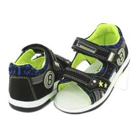 American Club Sandals Inserto in pelle decorato con otto e stelle DR14/20 Nero e verde 3