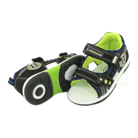 American Club Sandals Inserto in pelle decorato con otto e stelle DR14/20 Nero e verde 4