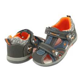 Sandali da bambino con velcro American Club DR09 / 20 blu arancia grigio 2
