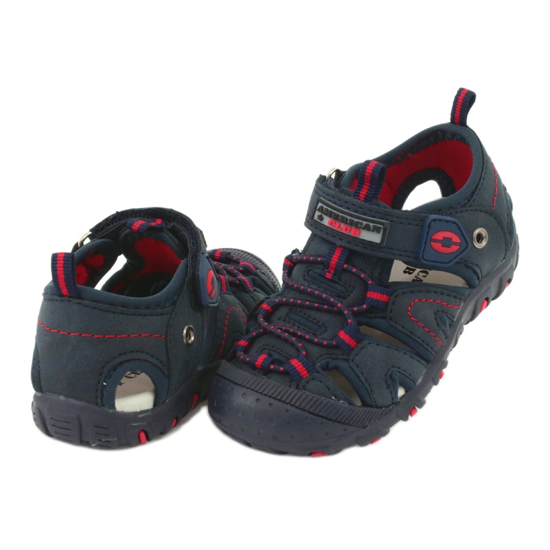 American Club Boys sandals in pelle inserisci dr08/20 in velcro blu navy 2