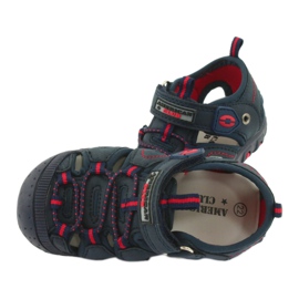 American Club Boys sandals in pelle inserisci dr08/20 in velcro blu navy 4