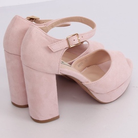 Sandali tacco alto beige e rosa 9R56 Nude 2