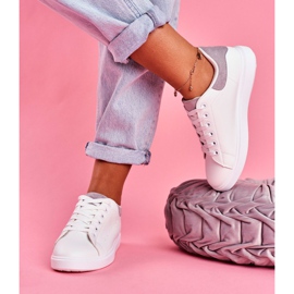 SEA Scarpe Sportive da Donna Bianche con Tacco Grigio Milly bianco 2