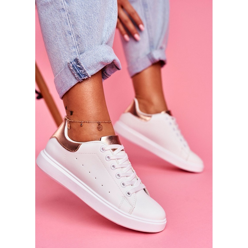 SEA Scarpe Sportive da Donna Bianche con Tacco Champagne Milly bianco rosa 1