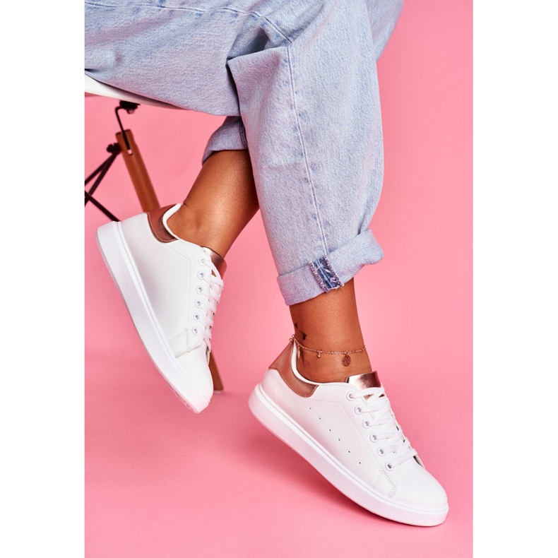 SEA Scarpe Sportive da Donna Bianche con Tacco Champagne Milly bianco rosa 2