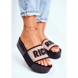 SEA Pantofole nere ricche da donna sulla piattaforma nero 2
