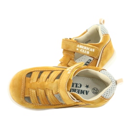 Sandali con velcro da ragazzo American Club GC12/20, di colore giallo 5