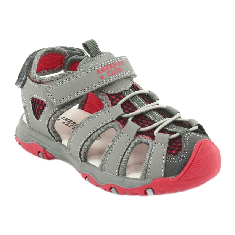 American Club Sandali inserto in pelle rosso grigio xd06/20 1