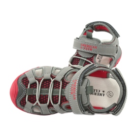 American Club Sandali inserto in pelle rosso grigio xd06/20 5