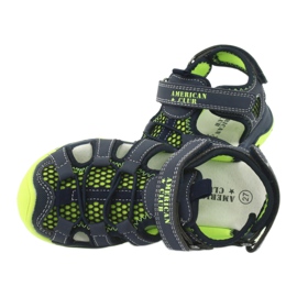 Sandali in pelle American Club XD06/20 blu navy verde 4