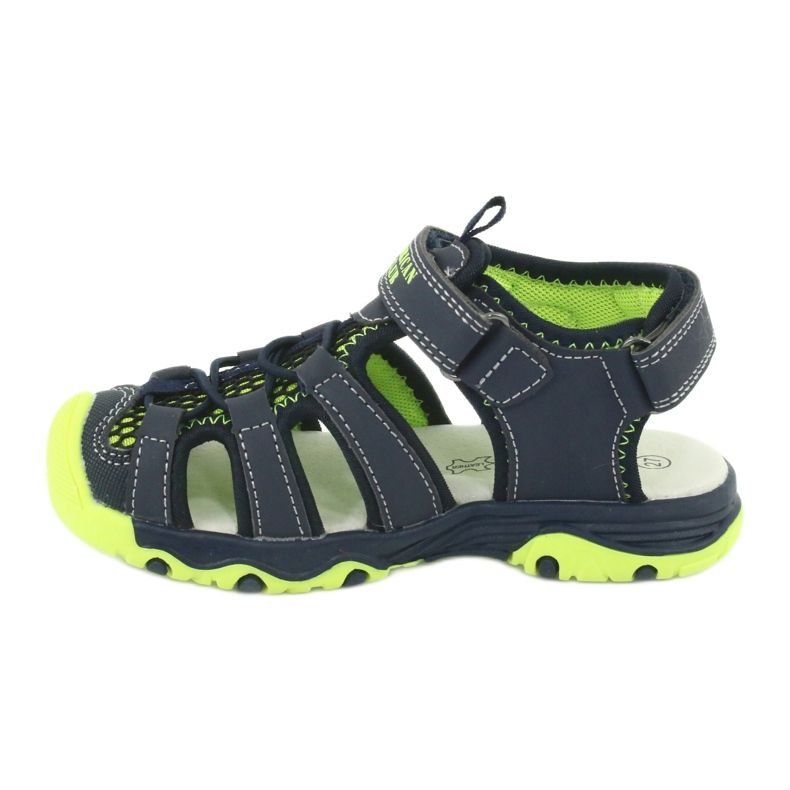 Sandali in pelle American Club XD06/20 blu navy verde 1