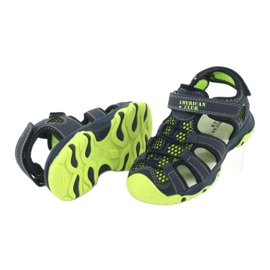 Sandali in pelle American Club XD06/20 blu navy verde 3