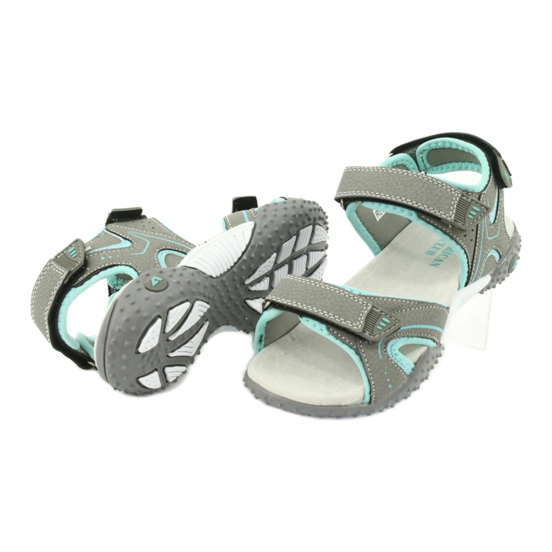 American Club Sandali sportivi Grandi inserto in pelle RL26/20 grigio 3