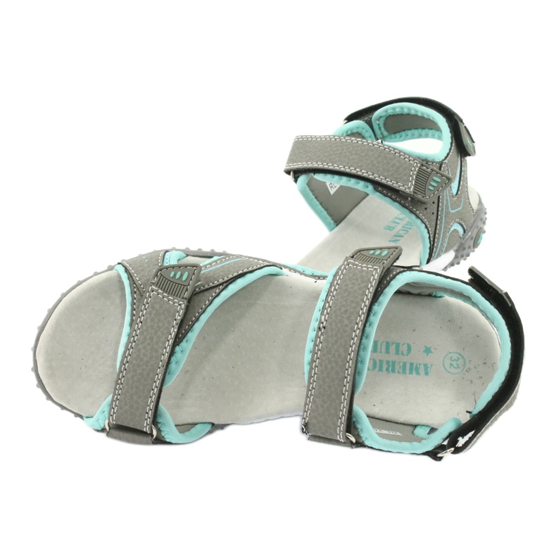 American Club Sandali sportivi Grandi inserto in pelle RL26/20 grigio 4