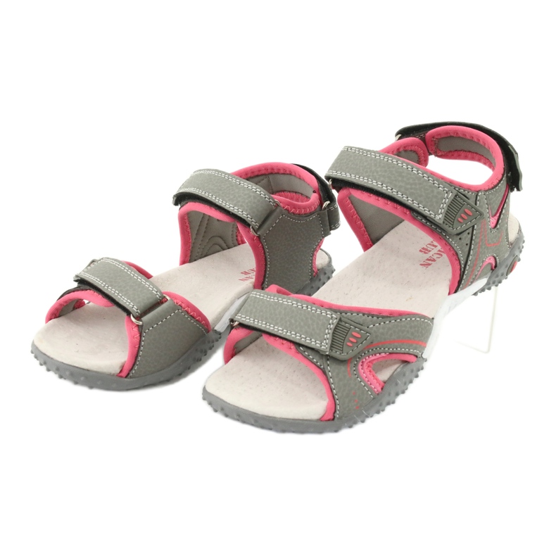 American Club Sandali Sports Insericatore in pelle RL26/20 Grigio/corallo 2