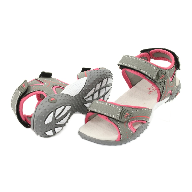 American Club Sandali Sports Insericatore in pelle RL26/20 Grigio/corallo 3