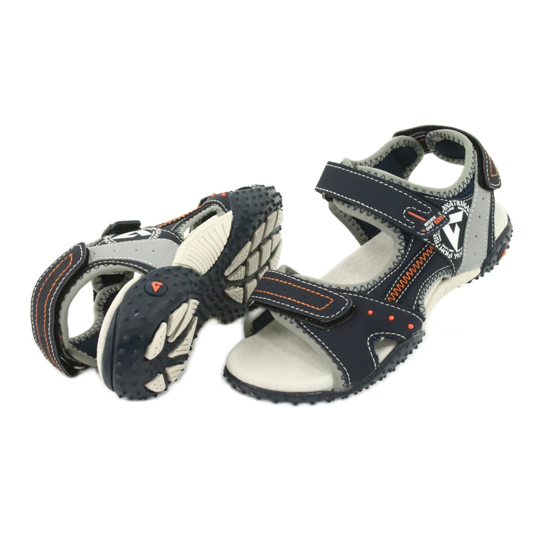Sandals Sports Sports Leather Insert American Club RL19/19 Navy/Grey arancia 3