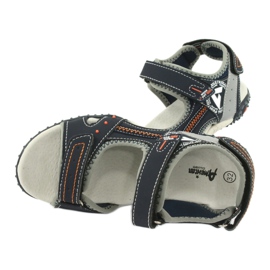 Sandals Sports Sports Leather Insert American Club RL19/19 Navy/Grey arancia 4