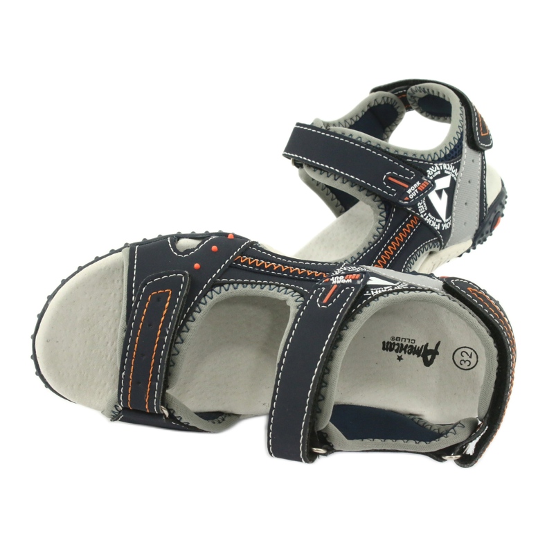 Sandals Sports Sports Leather Insert American Club RL19/19 Navy/Grey arancia 4