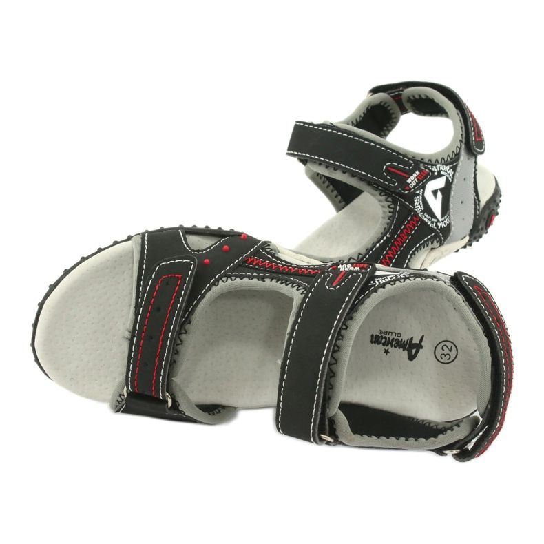 Sandali sportivi da bambino American Club RL19/19, colore nero/grigio 4