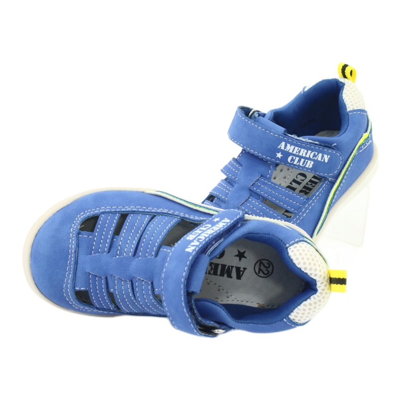 American Club Boys sandals in pelle inserisci gc12/20 blu 5