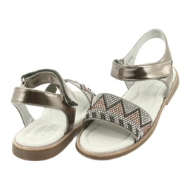 American Club Sandals Girls in pelle Inserto metallico argento con paillettes GC07/20 3