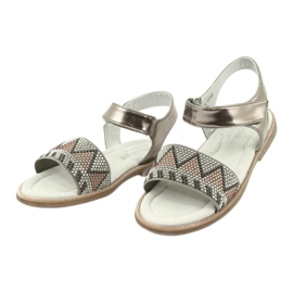 American Club Sandals Girls in pelle Inserto metallico argento con paillettes GC07/20 2