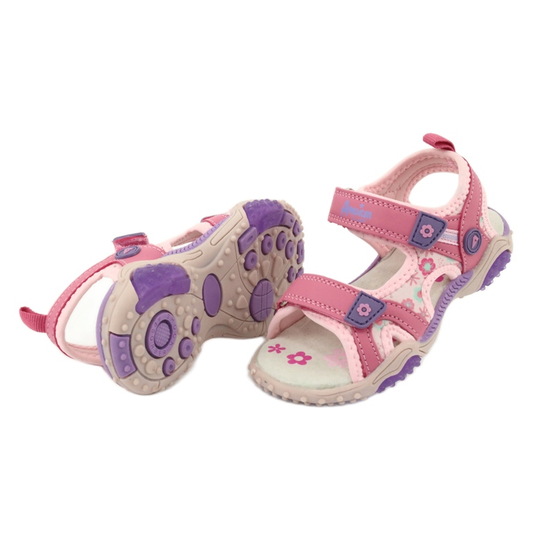 American Club American HL17/19 Sandali da ragazza rosa-viola 3