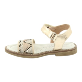 American Club Sandali d'oro delle ragazze con paillettes in pelle inserisci GC08/20 2