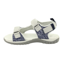 Sandali con inserto in pelle American Club RL25/20 blu navy e grigio 1
