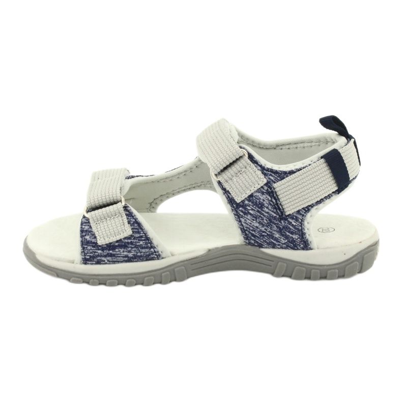 Sandali con inserto in pelle American Club RL25/20 blu navy e grigio 1