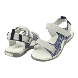 Sandali con inserto in pelle American Club RL25/20 blu navy e grigio 3