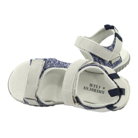 Sandali con inserto in pelle American Club RL25/20 blu navy e grigio 4