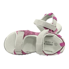 American Club Sandali per ragazze con inserto in pelle RL25/20 rosa/grigio 4