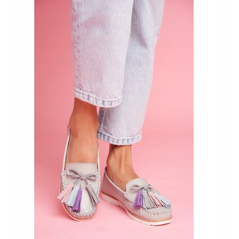 EVE Mocassini Donna Pelle Grigio Bebbo 2