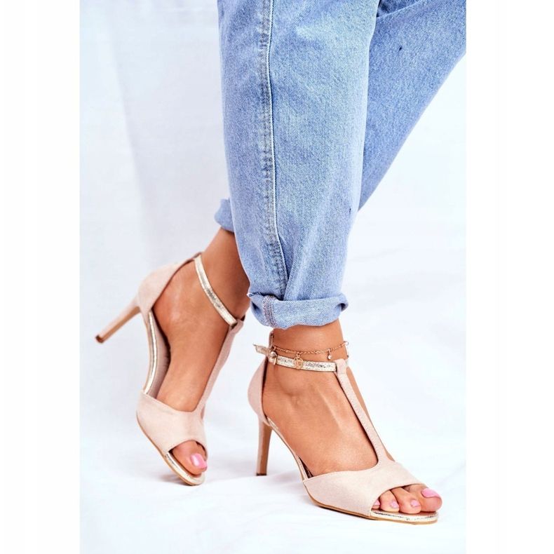 S.Barski Sandali Donna Con Tacco Alto Beige 280-58 Move On Me 1