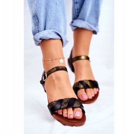 S.Barski Sandali da donna Flat Black Summer Vibes nero 1