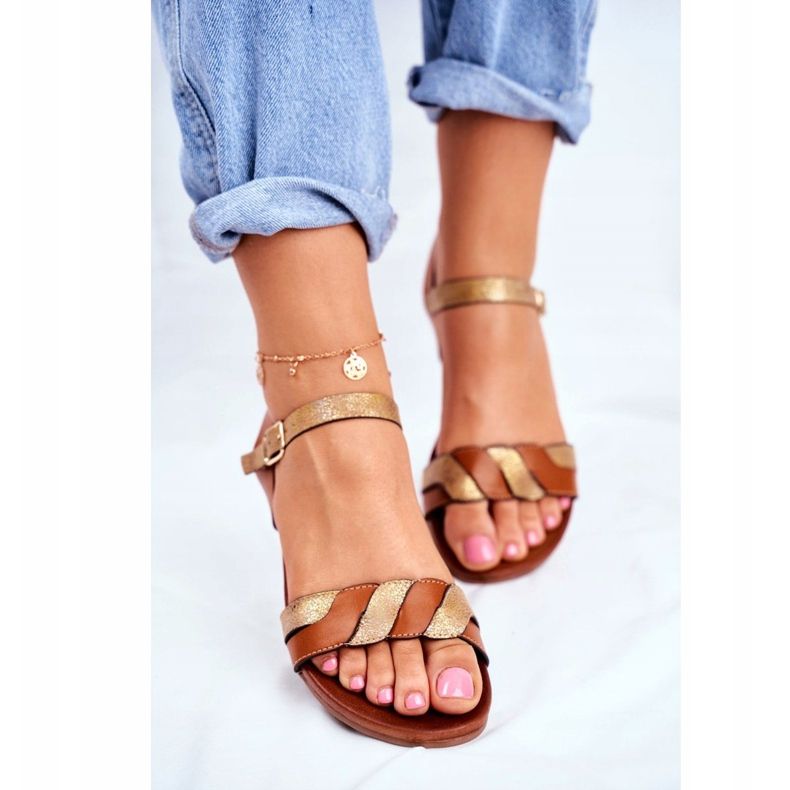 S.Barski Sandali da donna Flat Brown Summer Vibes marrone 2