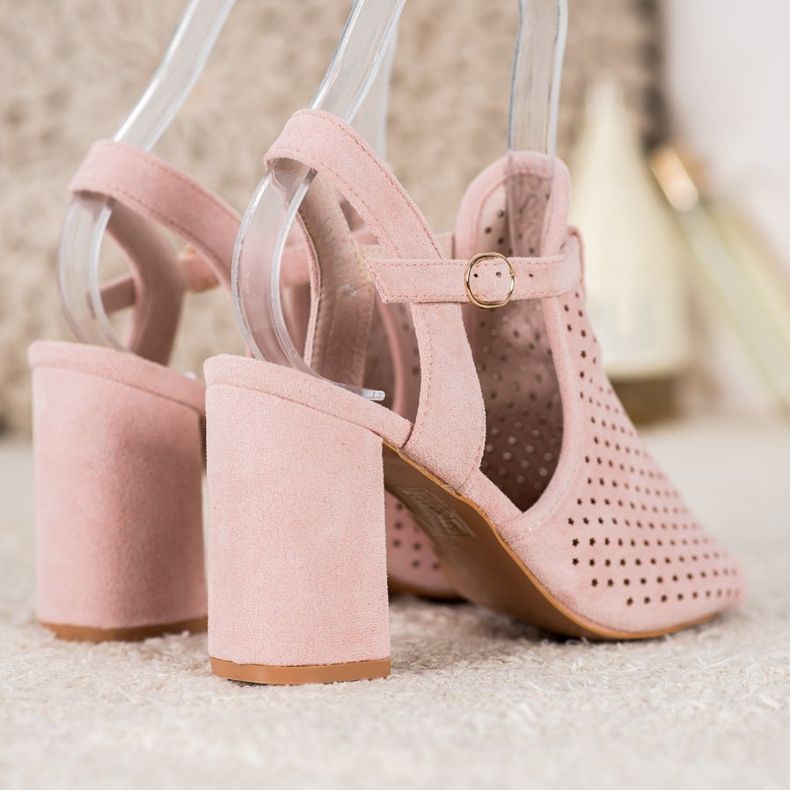 Small Swan Sandali traforati in stelle rosa 1
