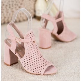 Small Swan Sandali traforati in stelle rosa 2
