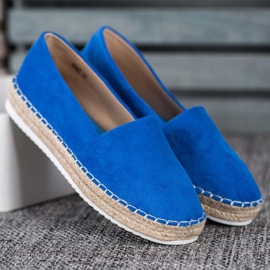 Small Swan Espadrillas in pelle scamosciata blu 1