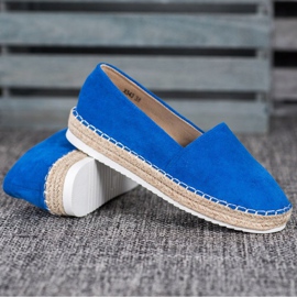 Small Swan Espadrillas in pelle scamosciata blu 2