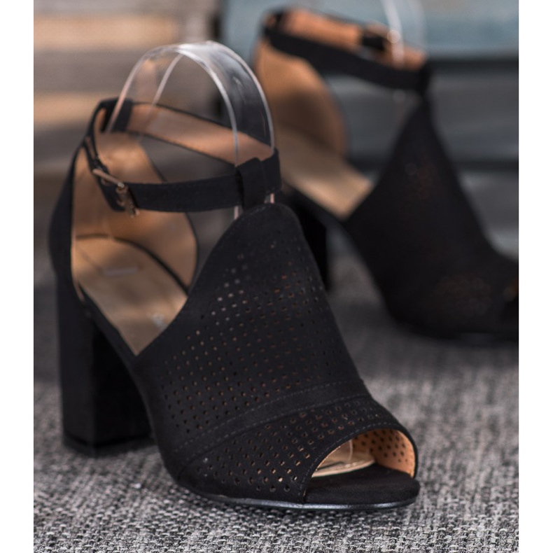Small Swan Eleganti sandali traforati nero 2