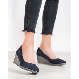 Goodin Décolleté con zeppa in pelle scamosciata blu navy blu 1