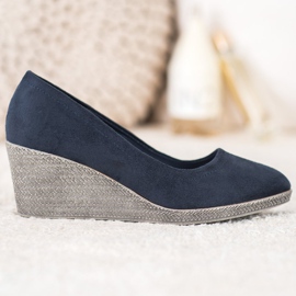 Goodin Décolleté con zeppa in pelle scamosciata blu navy blu 2