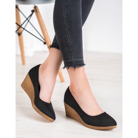Goodin Décolleté con zeppa in pelle scamosciata nero 1