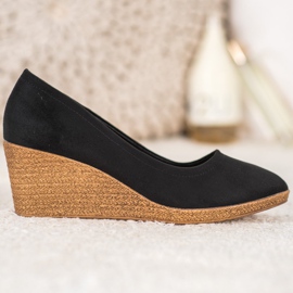 Goodin Décolleté con zeppa in pelle scamosciata nero 2